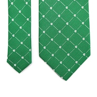 Cravate en soie tissée blanche Prasinous à motif géométrique, avec logo personnalisé et bordure, pour hommes, idéale pour l'école, vente en gros