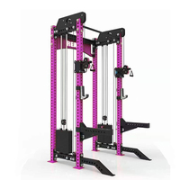 Équipement de fitness GYM : Système de poulies multi-câbles en acier, Cage de musculation pour squats, Appareil d'entraînement fonctionnel Smith avec pile de poids
