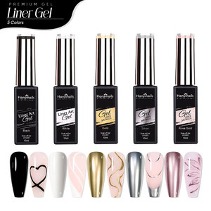 Pour Hanyinails nouveauté 5 couleurs Vegan métallisé Liner Art Gel ongles fournitures haute Pigment avec Source de lampe LED - Product Image 1
