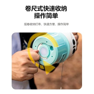 Lámpara de Camping LED con Cadena de Luces Panda, Carga Tipo C, Iluminación Portátil para Tiendas de Campaña al Aire Libre - Product Image 3