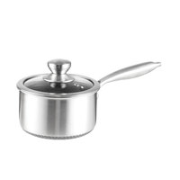 Ensemble de casseroles en acier inoxydable Lecos Factory Direct, revêtement antiadhésif, pot à soupe, pot à lait avec couvercle, revêtement en nid d'abeille, casseroles pour cuisiner des sauces