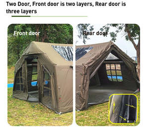 Luxury Portable <b>Waterproof</b> Oxford Air <b>Tent</b> for Outdoor Camping Double Layer PVC Floor Four-Season Use Easy Setup Water-Resistant - Product Image 6