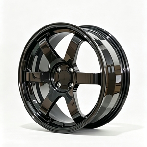 Jantes en alliage forgées monobloc personnalisées, couleur noire, 5 branches, pour Rays Te37 VW Golf Toyota <span class=keywords><strong>Aygo</strong></span> Skoda Octavia - Product Image 1