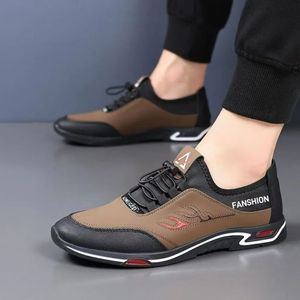 Chaussures pour hommes, nouvelles chaussures en cuir respirantes, mode sportive, version coréenne de la tendance à semelle souple, section fine, légères - Product Image 5