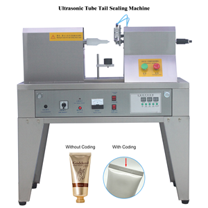 Machine de scellage et de découpe semi-automatique pour tubes souples en plastique (nettoyant visage, boissons, etc.) avec imprimante de date, prix usine - Product Image 1