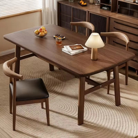 Table à manger de luxe moderne couleur noyer, 18 mm d'épaisseur, durable, 6 places, mobilier de maison pour petits espaces – Vente chaude directe usine