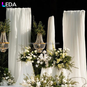 LEDA white Romantic Style Hanging Wedding <b>Drapes</b> Ceiling Decoration Chiffon Sheer <b>Curtain</b> Reception - Product Image 3