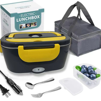 Elektrisch Beheizbare Isolierte Große Edelstahl-Lunchbox Tragbar für Zuhause und Auto