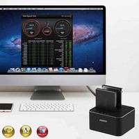 FIDECO Sata 2.5 3.5 Dual Bay 3 Usb 3.0 port Offline klon Hard Drive eksternal Hdd 2.5 Ssd stasiun Dok aluminium