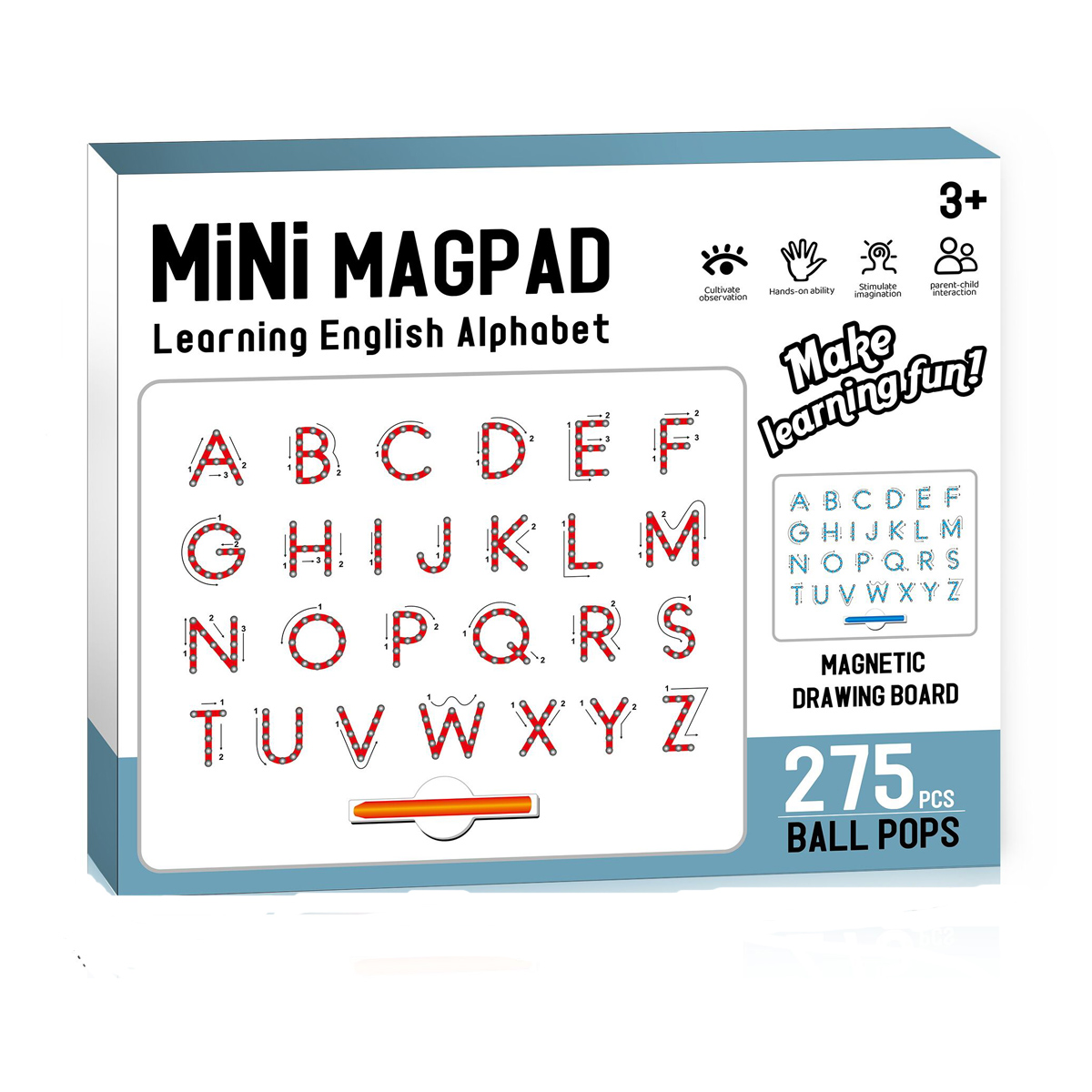 Mini Magpad Double Sided Educational Writing Board Toys for Kids Erasable for Magic Plastic for Magic Writing Board