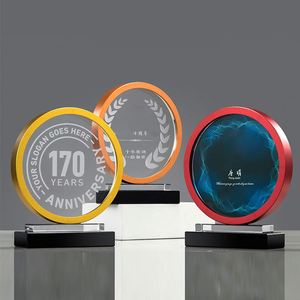 Trofeo de cristal multicolor y premios de resina de cristal Personalizar K9 Crystal Pedestal Trophy Corporation Awards - Product Image 4