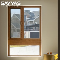 Fenêtres en bois recouvertes d'aluminium SAYYAS W-NE120p-IW à économie d'énergie avec verre Low-E Plus triple isolation et intérieur en bois de qualité supérieure