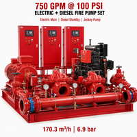Ensemble de pompe à incendie électrique diesel 750 GPM 100 PSI avec pompe jockey pour système de protection incendie