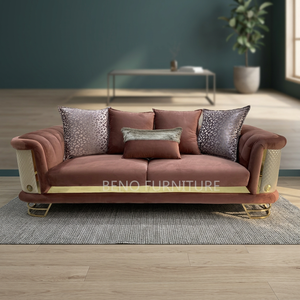 Sofá de Tela de 3 Plazas de Estilo Moderno de Alta Gama para Vestíbulo de Hotel, Villa o Apartamento, con Reclinable para Recepción - Product Image 3