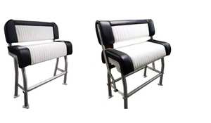 Nouveau dossier de siège inclinable blanc avec porte-cannes à pêche pour sièges de bateau marin pour la pêche - Product Image 3