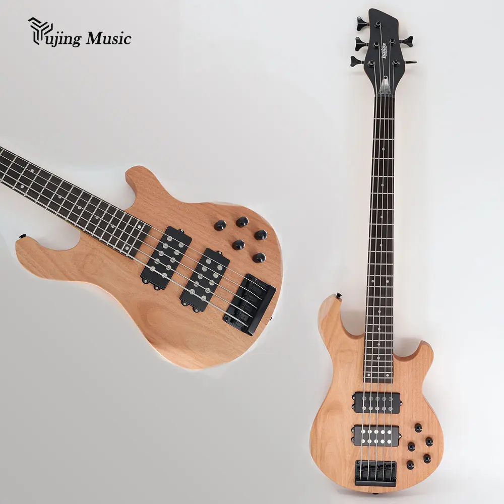China factory 5 string 24 frets 2V 3T double humbucker maple neck Basswood Electric Bass