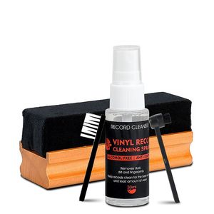 Kit de nettoyage de disques vinyles WBG Premium pour albums - Comprend une brosse à disques en velours doux, du liquide nettoyant, un dépoussiéreur - Product Image 1