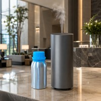 Flacon en aluminium poli de 100 ml, bleu ciel, avec bouchon de sécurité, diamètre 50 mm, pour huiles essentielles parfumées