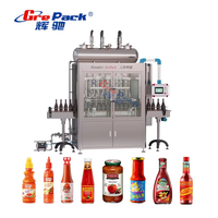 Mesin Pengisi Saus Piston Servo Otomatis dengan Hopper Pencampur untuk Stoples Mayones dan Selai Kacang