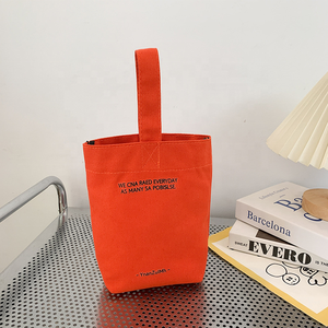 Mini bolsa de lona personalizada ecológica, bolsas de lona pequeñas portátiles de alta calidad, bolsa de botella de agua de algodón para Picnic - Product Image 1