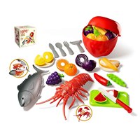 Kerstcadeau Speelgoed Eten Set Keuken Speelset met Eten-achtige Stukjes Educatief Speelgoed Fruit Snijden Eten Snijden Speelgoed