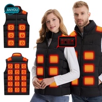 Gilet chauffant ANYOU pour l'hiver, gilet chauffant à piles pour hommes et femmes, pour la moto, la chasse, le ski, veste chauffante pour activités de plein air