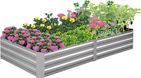 Bacs à plantes surélevés en métal galvanisé - Pots de fleurs écologiques et durables sans pourriture/rouille pour légumes et fleurs
