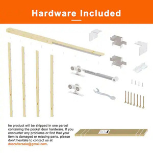 Kits <span class=keywords><strong>de</strong></span> cadre <span class=keywords><strong>de</strong></span> <span class=keywords><strong>porte</strong></span> coulissante moderne à fermeture douce pour extérieur, télécommande, utilisation en cuisine, aluminium et acier, montage mural sur montants 2x4, garantie 5 ans - Product Image 6