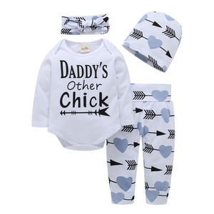 Ropa de Moda Infantil, Conjuntos de Mameluco de Algodón para Bebés con Pantalones de China - Product Image 1