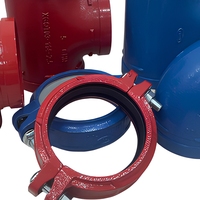 Raccords de tuyauterie en fonte ductile FM UL pour extincteurs, coudes rainurés de 2 à 12 pouces, raccords rigides pour l'incendie, le sprinkler, le gaz, l'huile et l'eau