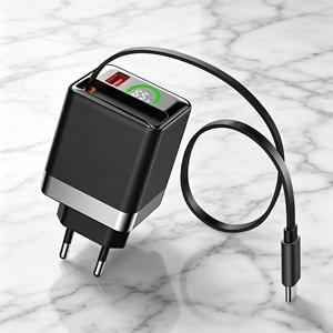 AI Smart GaN <b>USB</b> Charger Retractable <b>Cable</b> and TFT Display Fast <b>Charging</b> for i phone charger with <b>cable</b> - Product Image 1