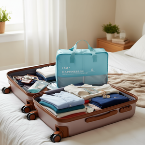Blue Large Travel <b>Storage</b> Bag 40*32*12cm for <b>Clothes</b> Organization - Product Image 2
