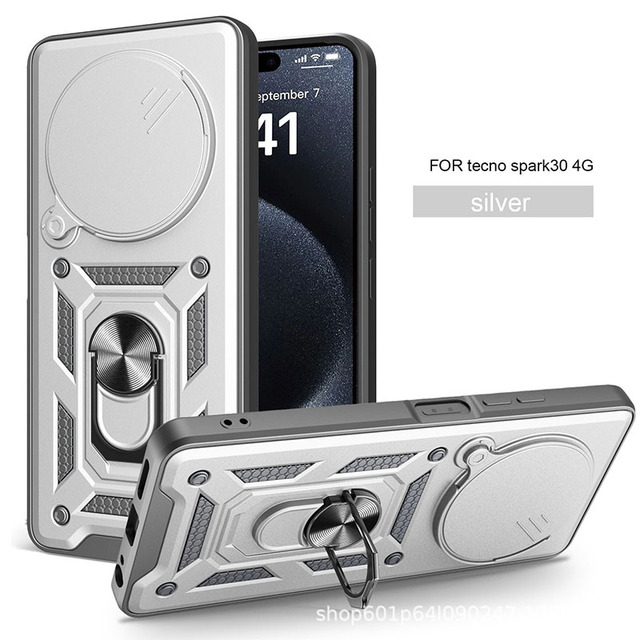 For Tecno Spark30 Armor All-inclusive Lens Sliding Cover Holder Magnetic Camera Protection Shockproof