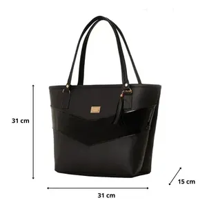 Bolso Tote para Mujer Fana Carola M3838 Negro PU Estilo Casual de Lujo con una Sola Correa y Cierre de Solapa para Uso Diario - Product Image 1