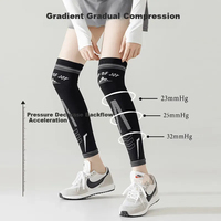 1 Paire de Chaussettes de Compression pour le Sport, Manchons de Soutien du Mollet, Attelles de Tibia, Genouillères pour Soulager la Douleur et Évacuer l'Humidité