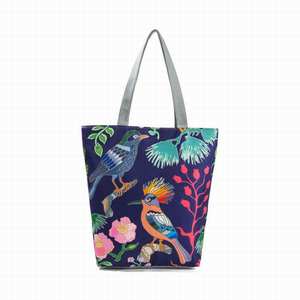 Logo personnalisé impression complète toile fourre-tout sac à provisions peinture complète imprimé coton doublure sac à main sac cadeau promotionnel - Product Image 6