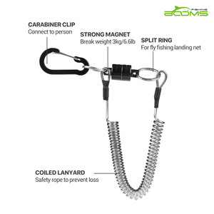 Soporte Magnético para Redes de Pesca BFFAMN2 con Cordón de Seguridad de 63 Pulgadas y Capacidad de Tracción de 6.6 LB para Pesca con Mosca en Agua Salada - Product Image 2