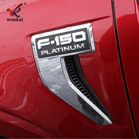 Chrome D'ABS de Panneau de Feuille Avant Évent Couvercle de Garde-Boue Feuillage Cadre Décoratif Pour Ford F-150 2021 Accessoires de voiture