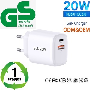 <span class=keywords><strong>Cargador</strong></span> portátil Gan de 20W y 18W, <span class=keywords><strong>cargador</strong></span> de viaje rápido PD de 20 vatios PD QC3.0 tipo de carga, <span class=keywords><strong>cargador</strong></span> USBC para <span class=keywords><strong>Redmi</strong></span> Iphone Galaxy S - Product Image 1