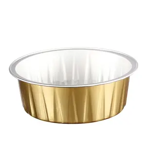 ABLPACK 100ml Bread baking moulds disposable foil bakeware gold aluminum container with lid for food