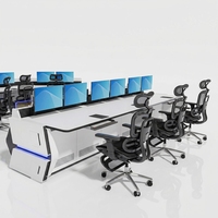 Console de sécurité, bureau de contrôle CCTV, table de salle de contrôle, mobilier de centre de commandement, solution de poste de travail pour centre de contrôle