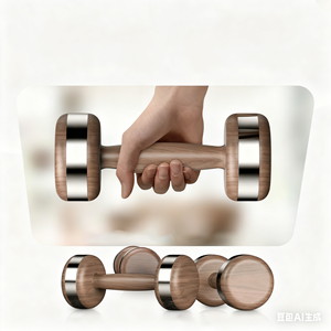 Фитнес тренажерный зал 1-10 кг вес деревянный набор гантелей - Product Image 5