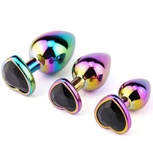 SEXBAY colokan <span class=keywords><strong>Anal</strong></span> permata pelangi colokan bokong logam warna-warni dalam ukuran berbeda untuk mainan seks pria dan wanita - Product Image 3