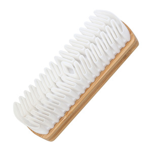 Bamboo Suede <b>Shoe</b> Brush With <b>Soft</b> White Bristles For Upper Cleaning And Maintenance - Product Image 4
