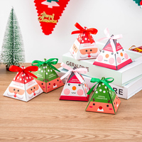 Boîte triangulaire en papier d'art biodégradable boîte-cadeau de bonbons faveur de mariage boîte d'emballage pyramidale personnalisée