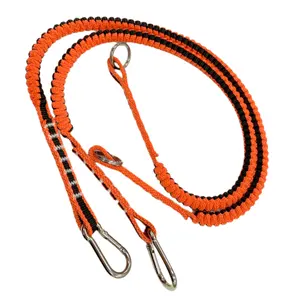 C-PIN Safety Adjustable Strap Bungee Cord Heavy Duty Screw Locking Carabiner Loop End Fall Protection Tool Lanyards