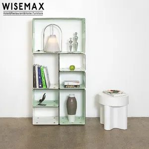 WISEMAX furnitur Italia minimalis meja samping kayu furnitur kamar tidur modern meja kopi teh atas MDF bentuk bulat untuk rumah