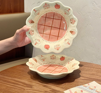 Ensemble de vaisselle en céramique motif nuage mignon, couleur sous-glaçure, style féminin, pour une personne, vaisselle de table de haute qualité pour la maison