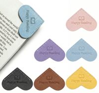 Meilleure Vente : Marque-page en Cuir Gaufré Cœur Papillon « Happy Reading » pour Livres, Accessoire de Lecture, Cadeau pour Enseignant