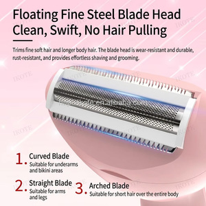Tondeuse à cheveux sans fil professionnelle rose, portable, pour usage humide et sec, épilateur rechargeable en ABS, lavable, pour le corps entier, usage domestique, OEM - Product Image 3